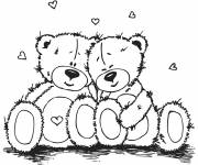 Coloriage et dessins gratuit Tendresse de peluches à imprimer