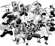Coloriage Album de Tanjiro Kamado et ses amis