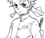 Coloriage Beau gar&ccedil;on Tanjiro