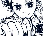 Coloriage Caricature de Tanjiro Kamado