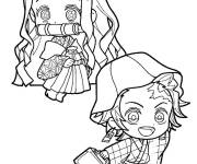 Coloriage Chibi Tanjiro et Nezuko