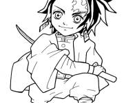 Coloriage Croquis du protagoniste Tanjiro
