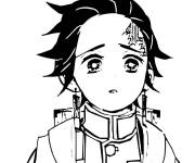 Coloriage Personnage Tanjiro pour maternelle