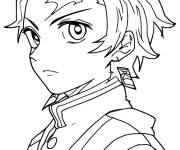 Coloriage et dessins gratuit Portrait vue de gauche de Tanjiro à imprimer