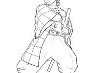 Coloriage et dessins gratuit Pose d'attaque de Tanjiro à imprimer