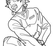 Coloriage Tanjiro avec son bandeau de corps