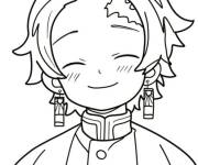 Coloriage Tanjiro avec un magnifique sourire
