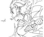Coloriage Tanjiro combattant