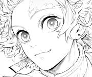 Coloriage Tanjiro de l'anime en vecteur