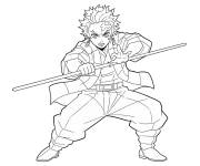 Coloriage Tanjiro d&eacute;termin&eacute;