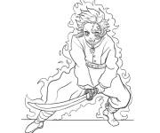 Coloriage Tanjiro en boule d'&eacute;nergie
