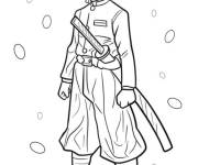 Coloriage et dessins gratuit Tanjiro en uniforme sp&eacute;ciale à imprimer
