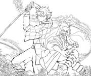Coloriage Tanjiro et sa soeur tueurs de d&eacute;mons
