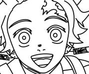 Coloriage Tanjiro facile
