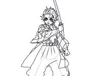 Coloriage Tanjiro Kamado &agrave; dessiner