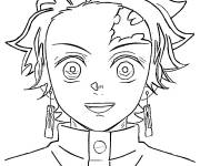 Coloriage Tanjiro Kamado aimable