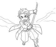 Coloriage Tanjiro Kamado de dessin anim&eacute;
