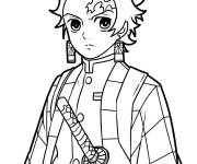 Coloriage Tanjiro Kamado est beau