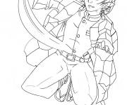 Coloriage Tanjiro Kamado et l'attaque si rapide