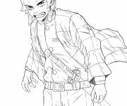 Coloriage et dessins gratuit Tanjiro Kamado excit&eacute; pour la bataille à imprimer