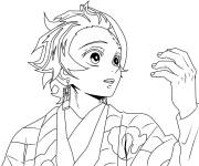 Coloriage Tanjiro Kamado le tueur des d&eacute;mons