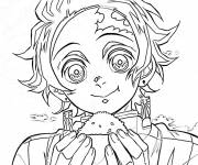 Coloriage Tanjiro kawaii