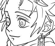 Coloriage Tanjiro montre son Hanafuda