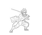 Coloriage Tanjiro petite section