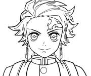 Coloriage et dessins gratuit Tanjiro qui sourit à imprimer