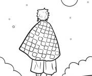 Coloriage et dessins gratuit Tanjiro sur un toit à imprimer