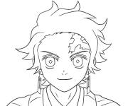 Coloriage et dessins gratuit Tanjiro tout confiant à imprimer