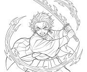 Coloriage Technique de danse Tanjiro