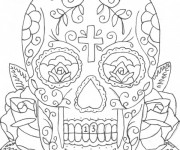 Coloriage Tatouage de Cr&acirc;ne &agrave; t&eacute;l&eacute;charger