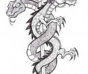 Coloriage Tatouage Dragon