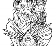 Coloriage Tatouage Femme