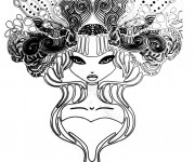 Coloriage Tatouage Fille magique