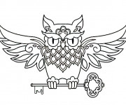 Coloriage Tatouage Hibou