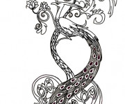 Coloriage Tatouage Paon