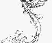 Coloriage Tatouage Phoenix