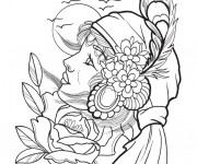Coloriage Tatouage Portrait