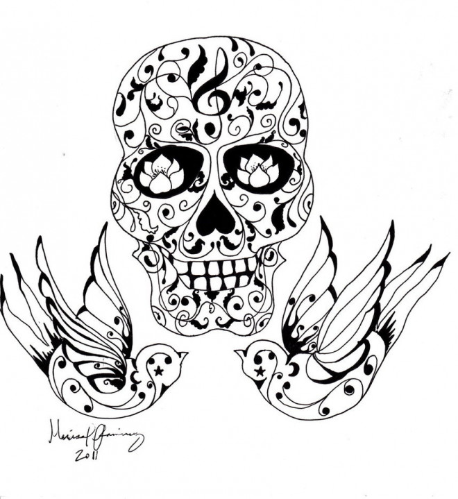 Coloriage Un Beau Tatouage pour adulte dessin gratuit à ...