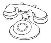 Coloriage Ancien t&eacute;l&eacute;phone &agrave; cadran