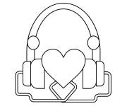 Coloriage Casque avec un coeur au centre
