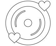 Coloriage Disque avec des chansons d'amour
