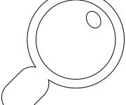 Coloriage Emoji avec une loupe inclin&eacute;e vers la droite
