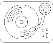 Coloriage Emoji de Tourne-disque vinyle