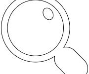 Coloriage Emoji loupe inclin&eacute;e vers la gauche