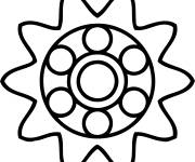 Coloriage Engrenage &agrave; 10 dents avec trous circulaires