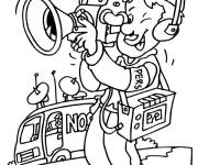 Coloriage Le camera dans le champ de construction