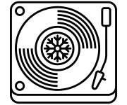 Coloriage Lecteur musical en vinyle